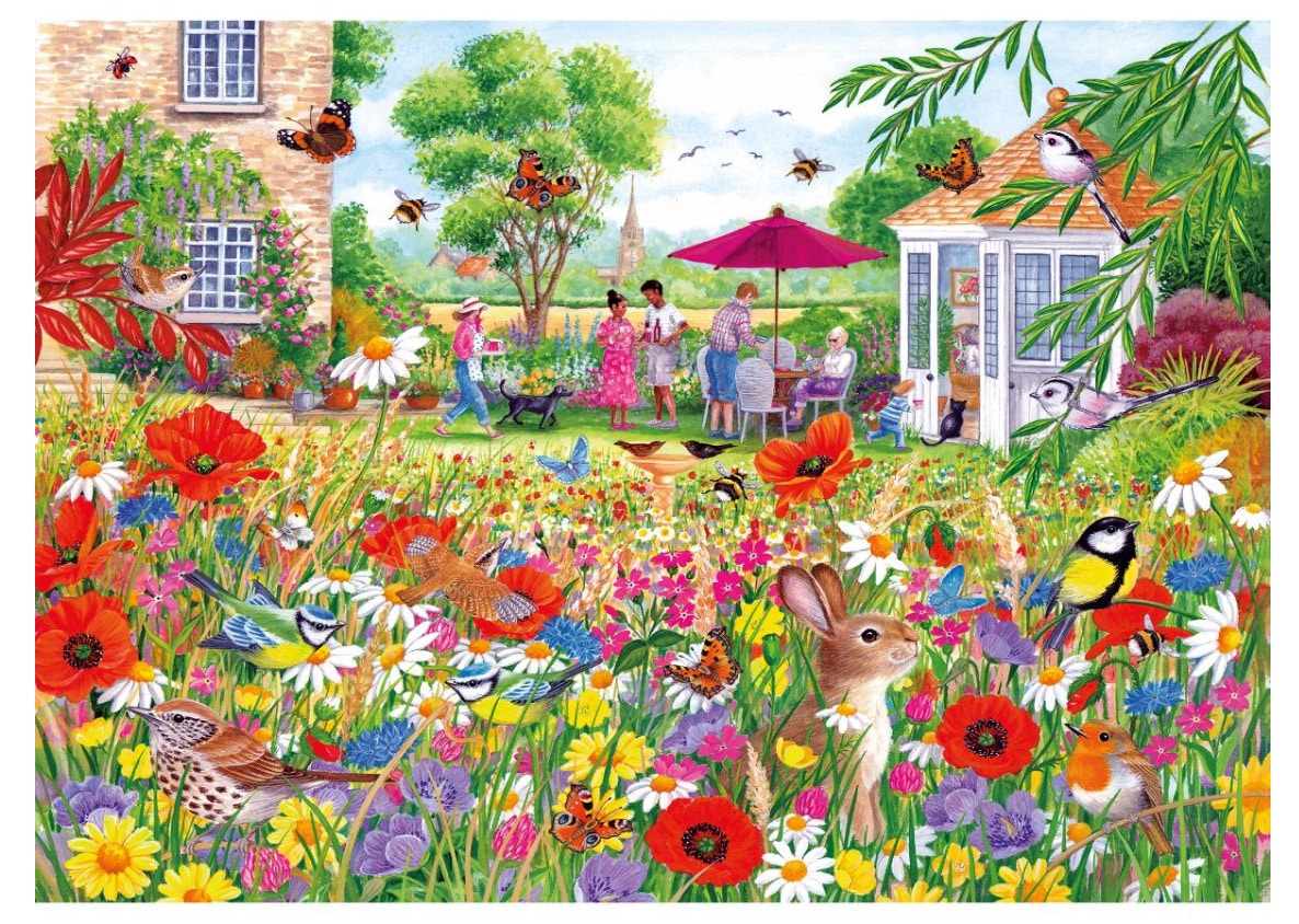 Jigsaw puzzle art licensing claire comerford wildflower garden