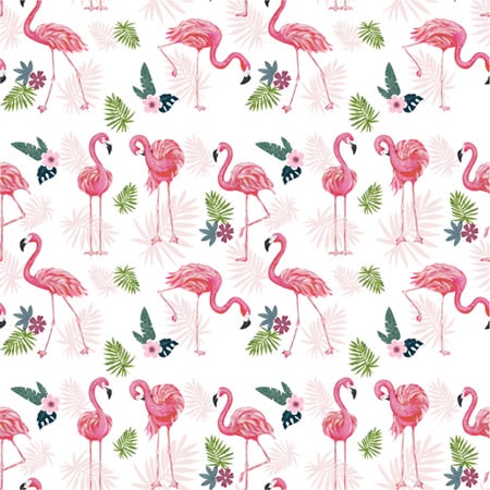 Surface pattern design featuring two repeating pink flamingos