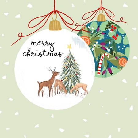 Christmas holiday illustration of decorative baubles for art licensing