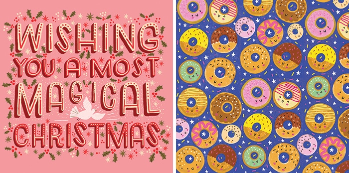 Nick saunders illustrator pattern and christmas designs for art licensing.